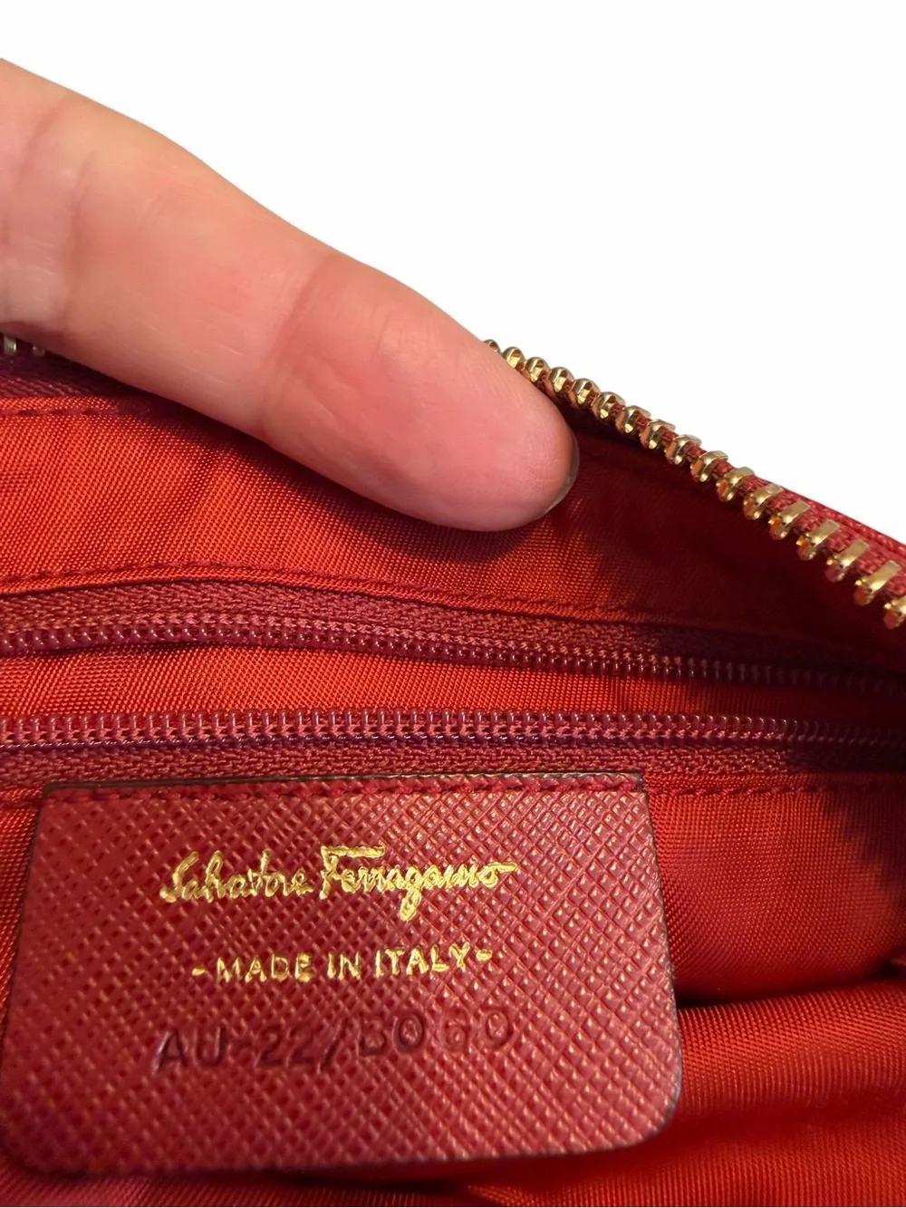 Salvatore Ferragamo Rosso Red Bow Cosmetic Zip Pouch